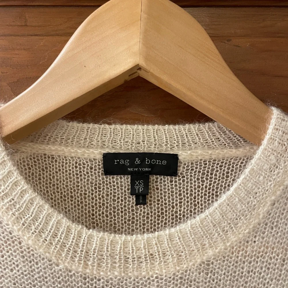Rag & Bone Milton Crew Ivory Sweater XS - Picture 3 of 8